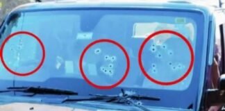 गोली बारी में छलनि स्कॉर्पियो