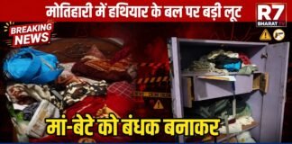 मोतिहारी में हथियार के बल पर बड़ी लूट, मां-बेटे को बंधक बनाकर लाखों की संपत्ति ले उड़े छह बदमाश