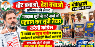 मतदाता सूची से कटे नामों की पहचान कर सूची तैयार करेगी कांग्रेस; 1 नवंबर को राहुल गांधी के आह्वान पर कार्यक्रम में शामिल होंगे सैकड़ों कार्यकर्ता